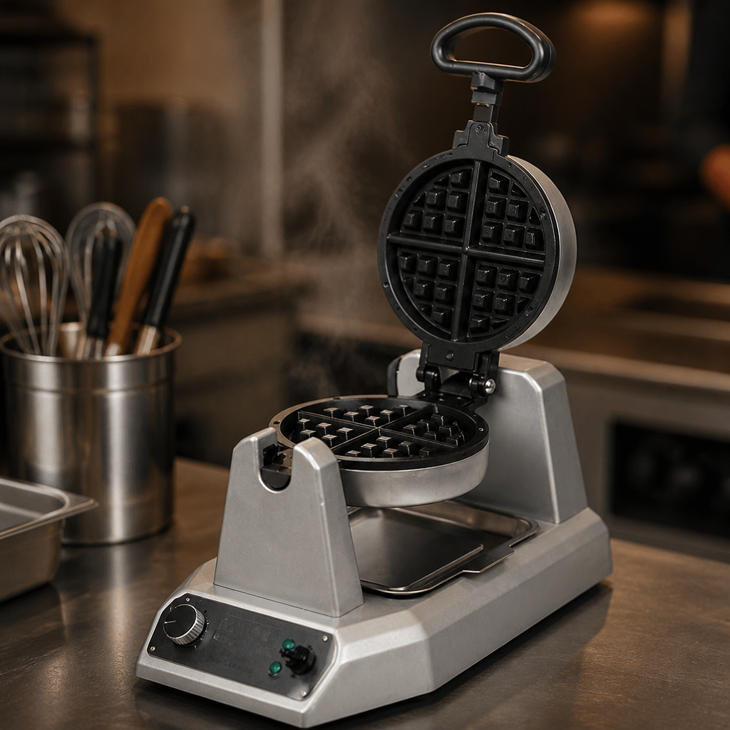 Commercial Single Belgian Waffle Maker for 25 waffles per hour