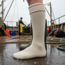 Premium Heavy Duty Seaboot Sock Made of 50% Wool and 50% Polypropylene in Light Grey Color, One Size Fits All