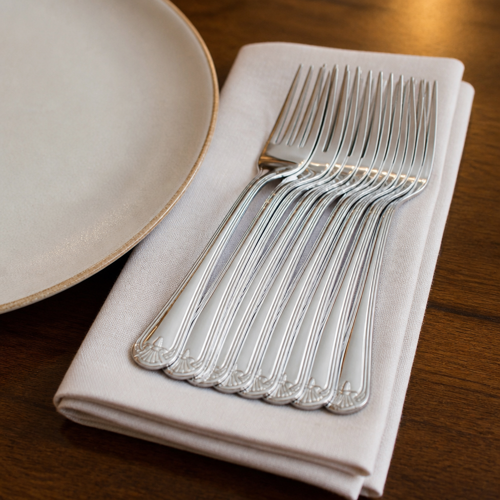 Commercial stainless steel dessert forks 12 pack 175mm