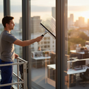 Premium 12-Inch Window Squeegee with Plastic Grip Handle for Streak-Free Cleaning