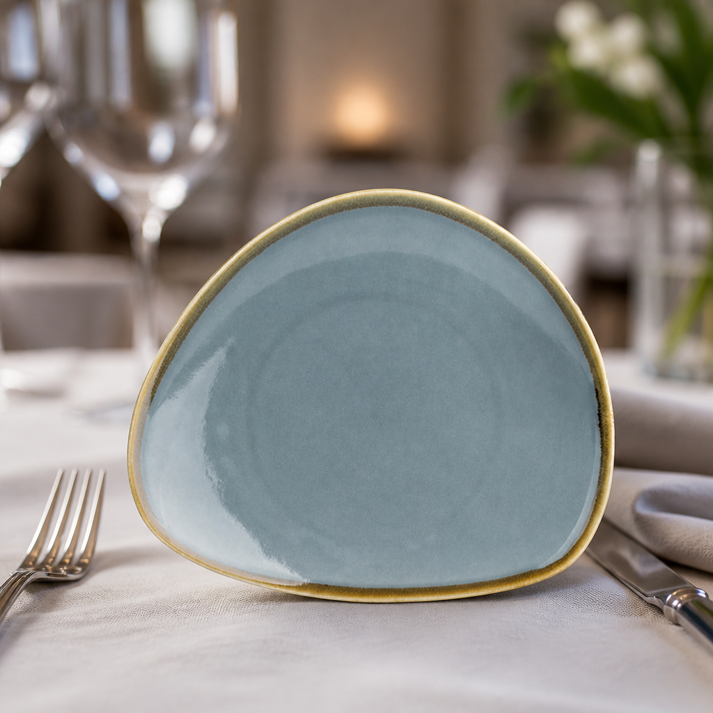 Commercial Triangular Side Plates Ocean 230mm - 6 Pack