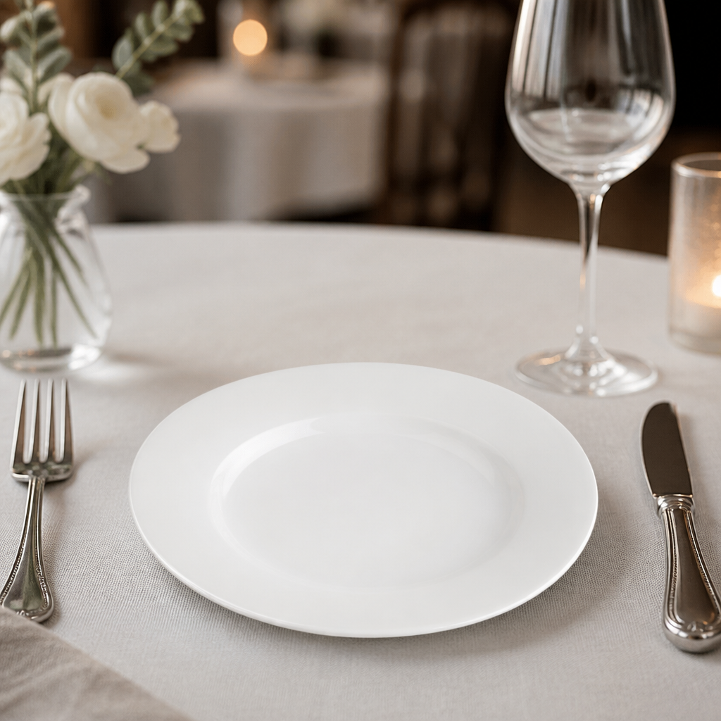 Commercial Classic Porcelain Wide Rim Plates 160mm 12 Pack