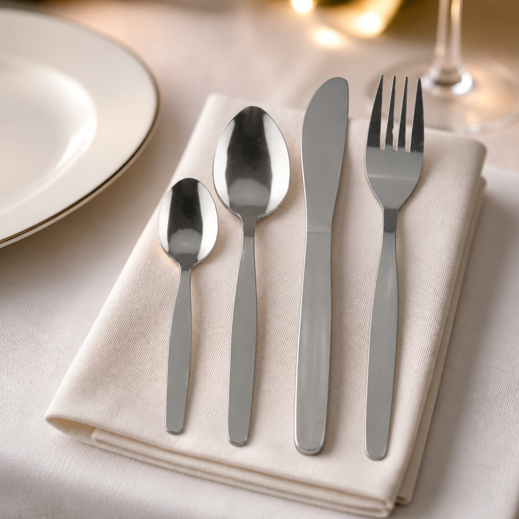 Commercial 48 Pack 180 Plain Cutlery Set for restaurants