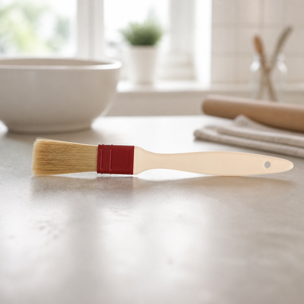 Commercial Pastry Brush 25mm Flat Natural Bristles Kitchen Tool