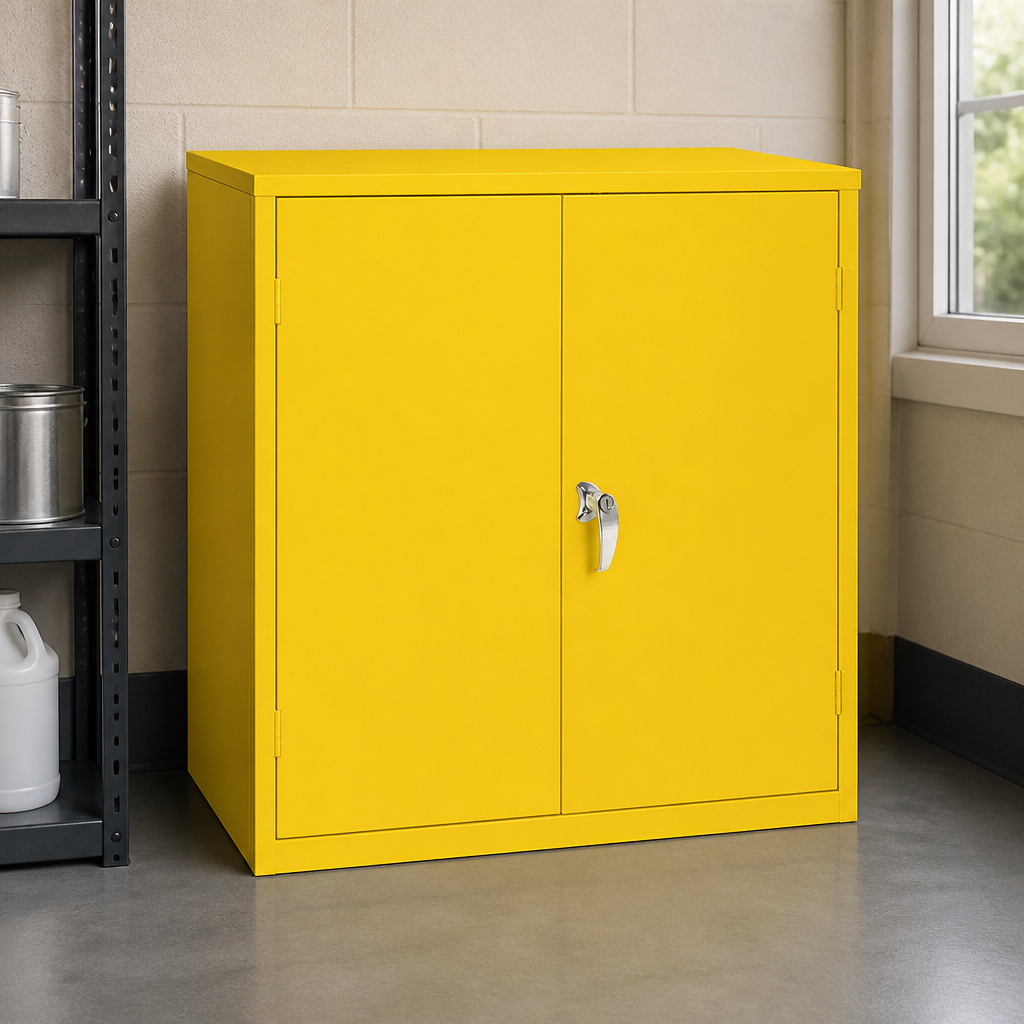 Commercial Lockable Cabinet Double Door 30Ltr Yellow