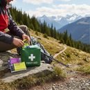 Premium Handy First Aid Kit for 1 Person - Soft Pack with Green Vinyl Pouch, Ideal for Office and Vehicle Emergency Use