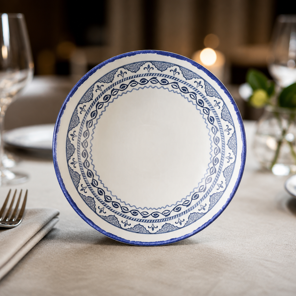 Commercial 185mm Coupe Bowls Blue Moresque Style 12 Pack