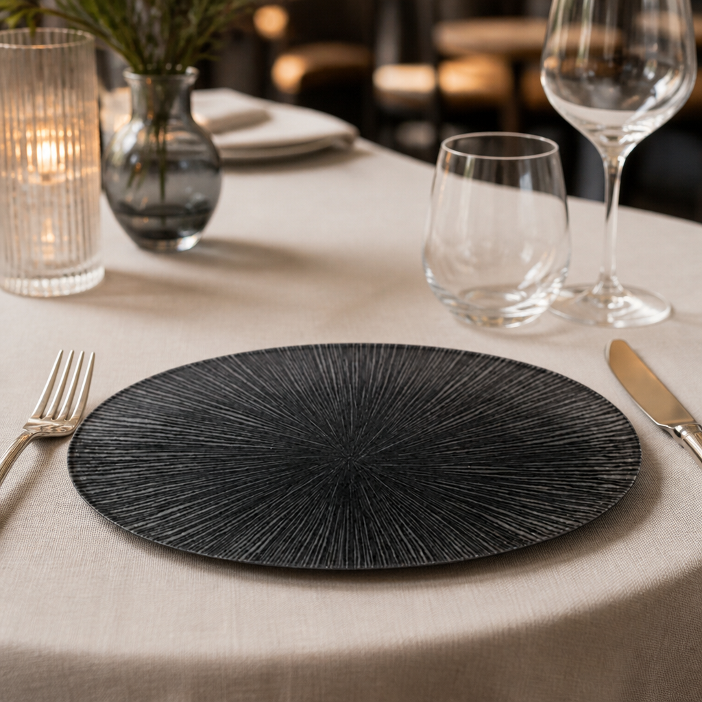Commercial Oval Chefs Plates Black 299x150mm 12 Pack