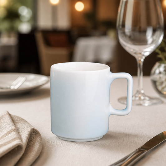 Commercial Fondant Cups 168ml Aqua Porcelain 6 Pack