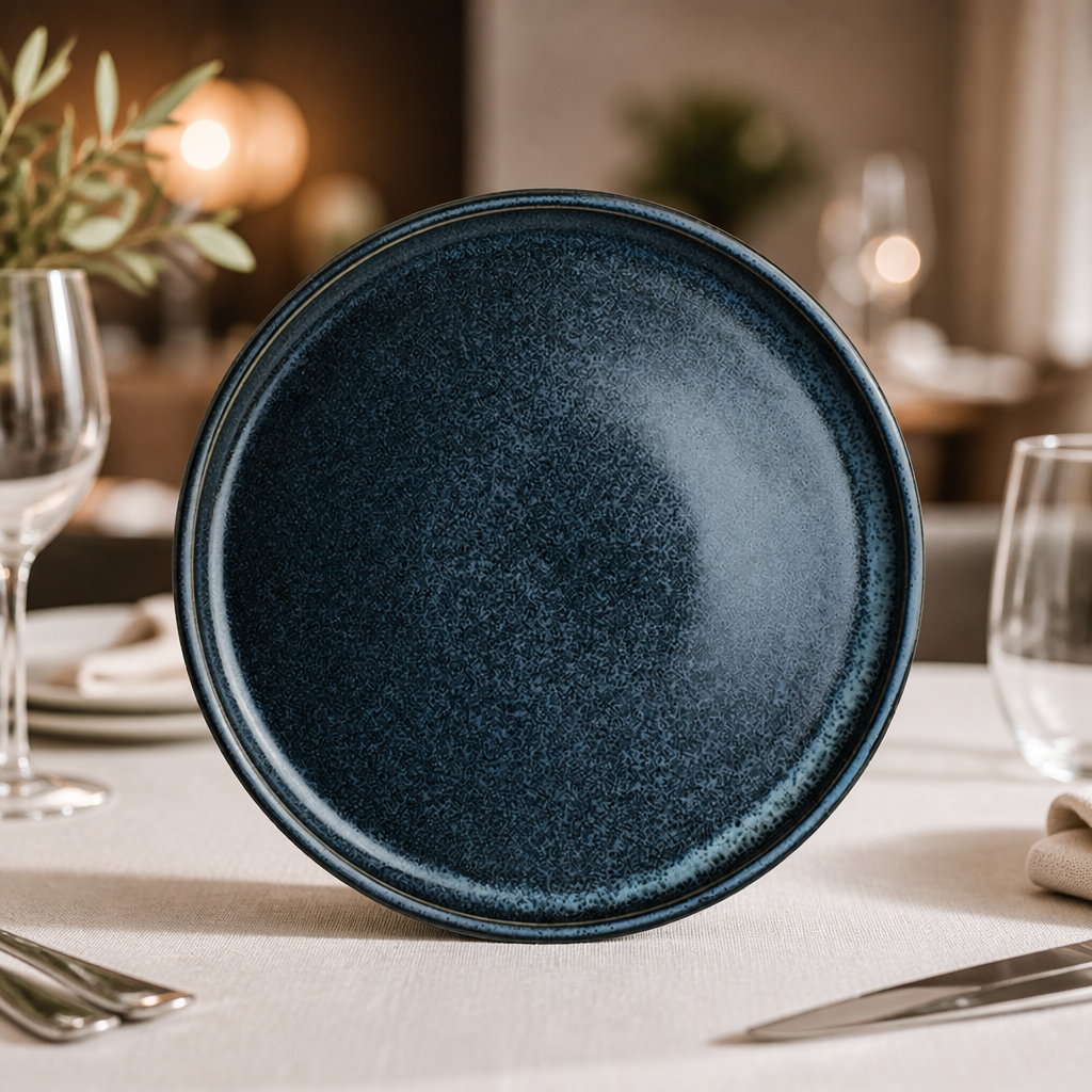 Commercial Stack Plates 270mm Vitrified China Blue - 6 Pack