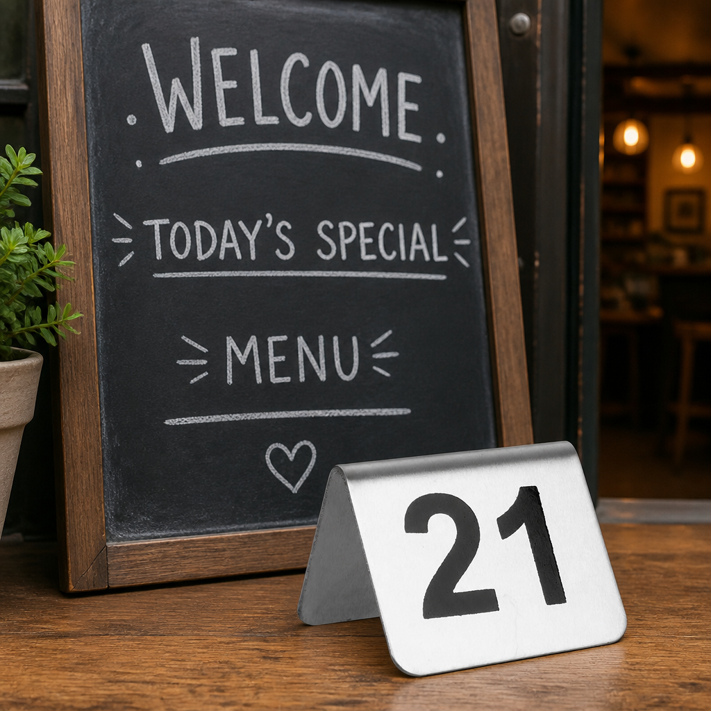 Stainless Steel Table Numbers 21-30, 10 Pack
