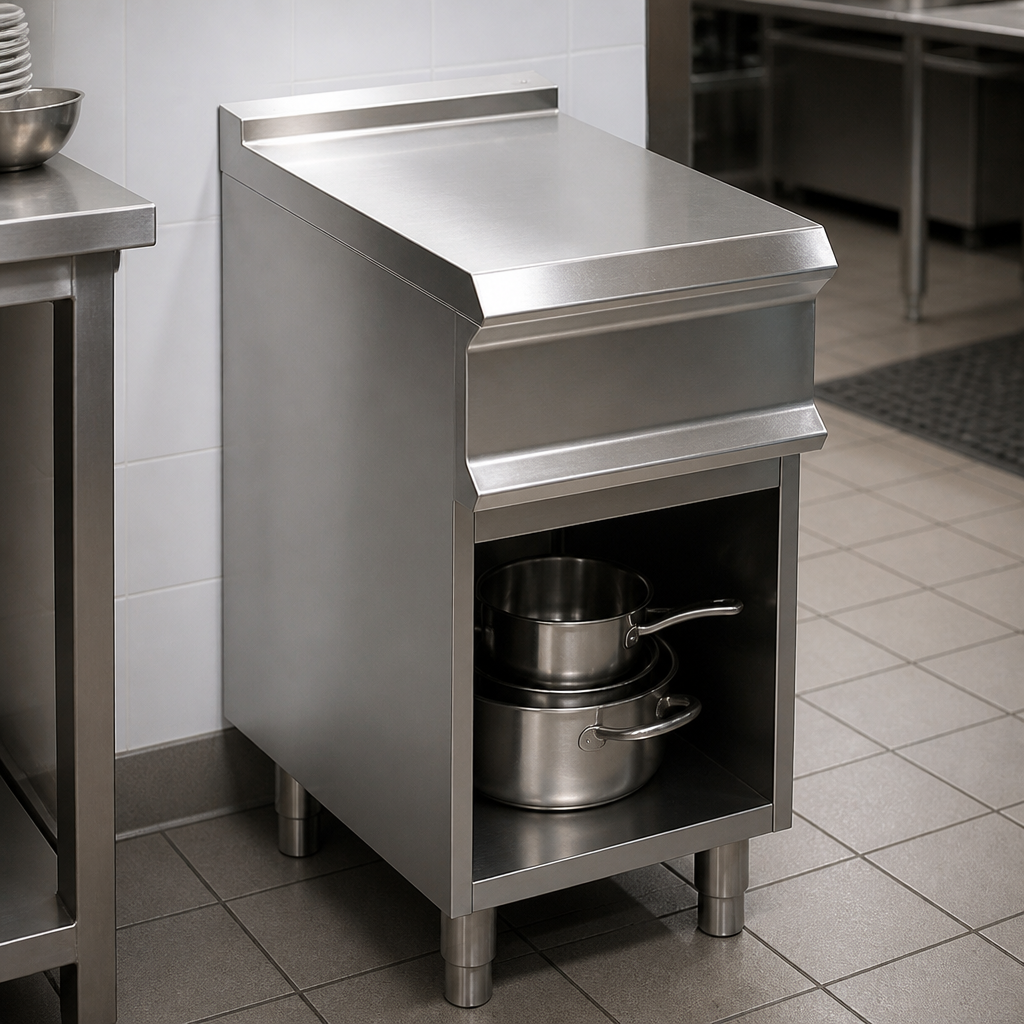 Commercial Ambient Work Top with Open Cupboard 850mm Width