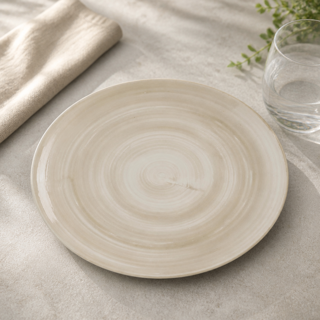 Commercial Coupe Plates 260mm Natural Super Vitrified Ceramic
