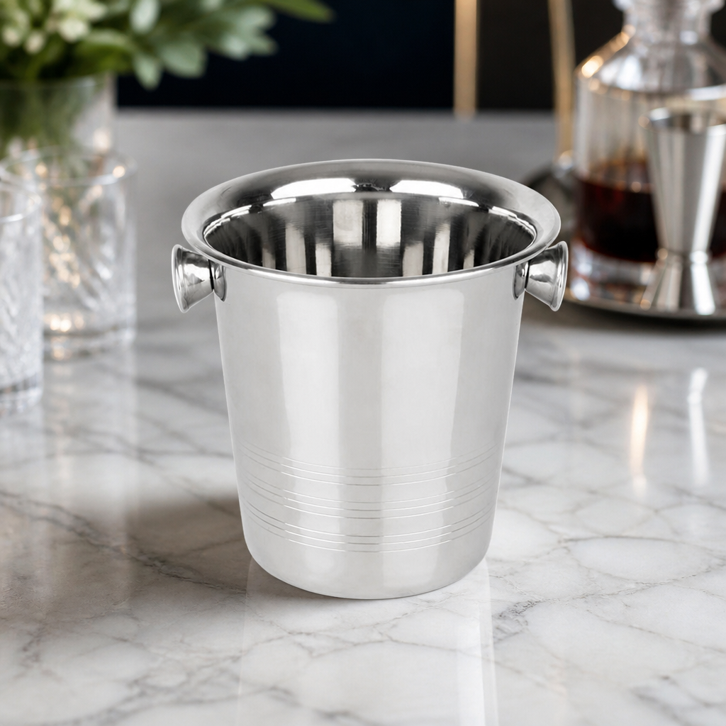 Commercial Stainless Steel Ice Bucket 1050ml with Handles