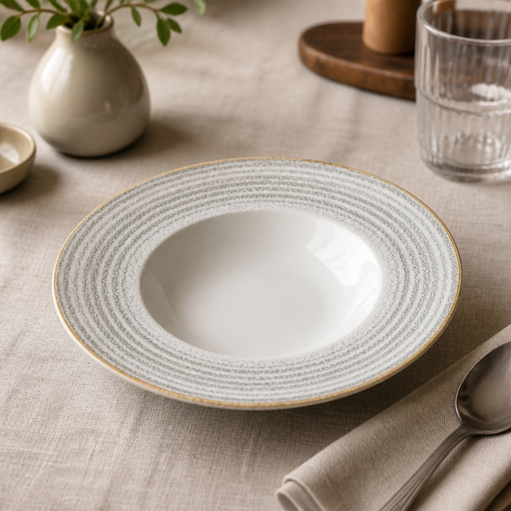 Commercial Stone Grey Wide Rim Bowl 280mm 468ml 12 Pack