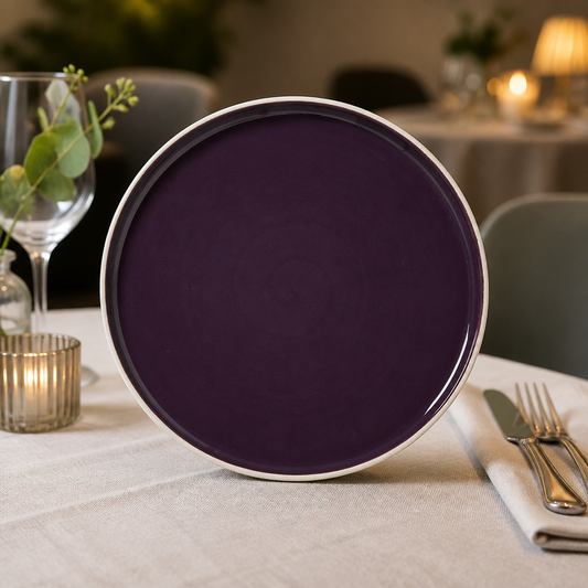 Commercial Stack Plates 255mm Damson 12 Pack Durable Design