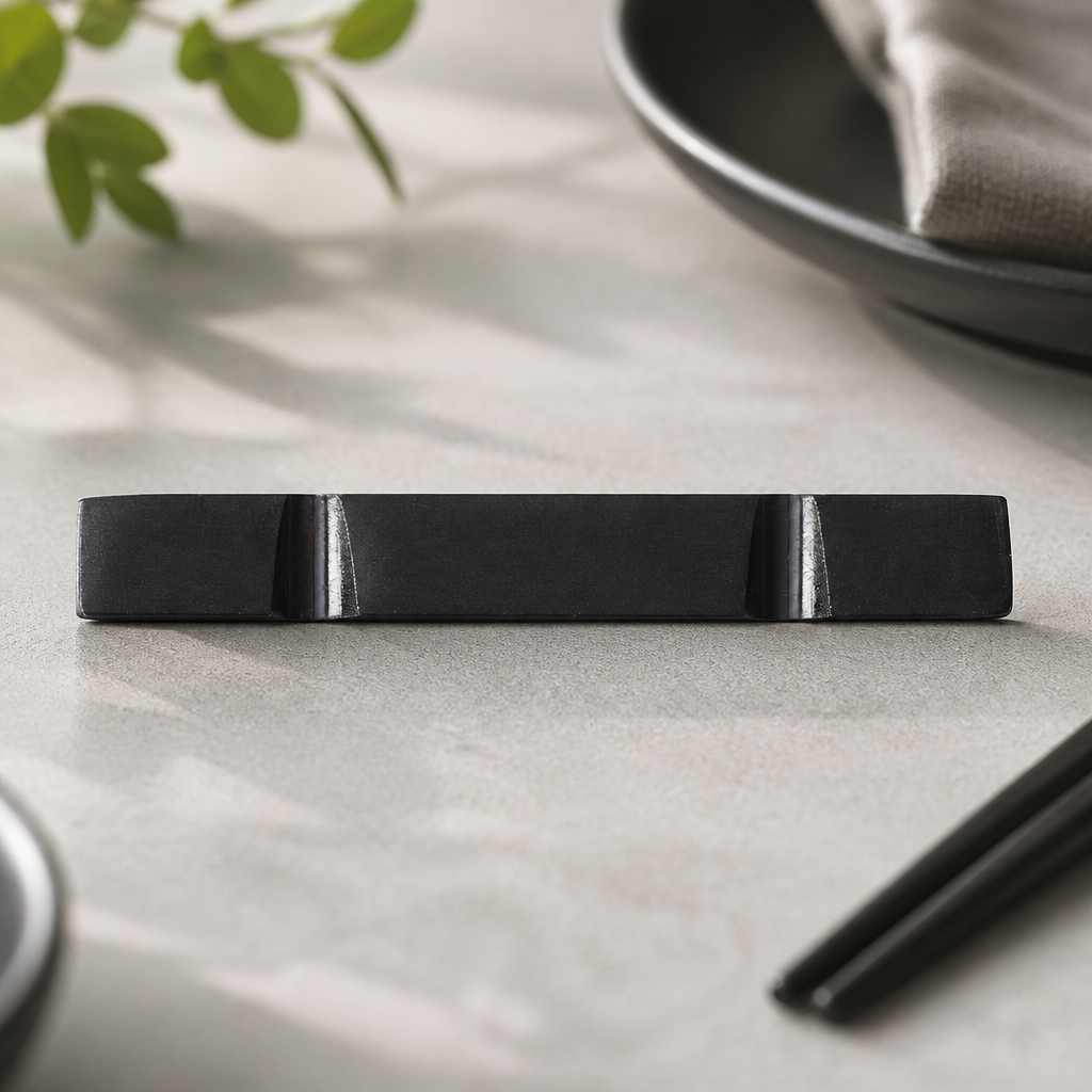 Black Chopstick Rests 60mm Stainless Steel Pack of 12