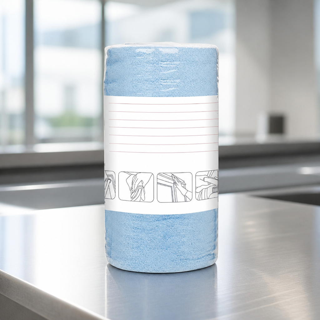 Commercial Microfibre Cloths Roll 300x300mm Pack of 50