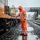 Premium Waterproof and Breathable Rail Spec Coverall with Reflective Tape and Adjustable Cuffs in Sizes S-3XL