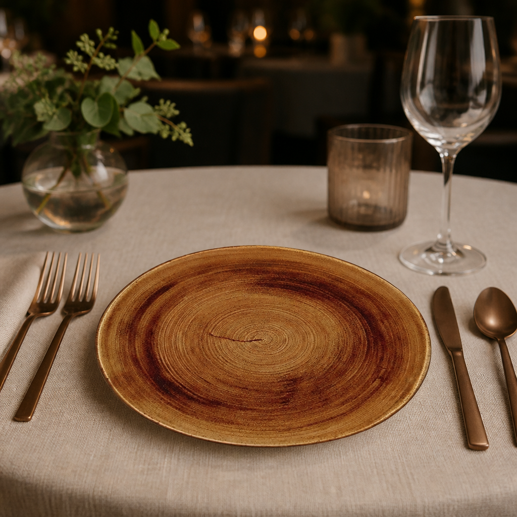 Commercial Organic Round Plates 286mm Rustic 12 Pack