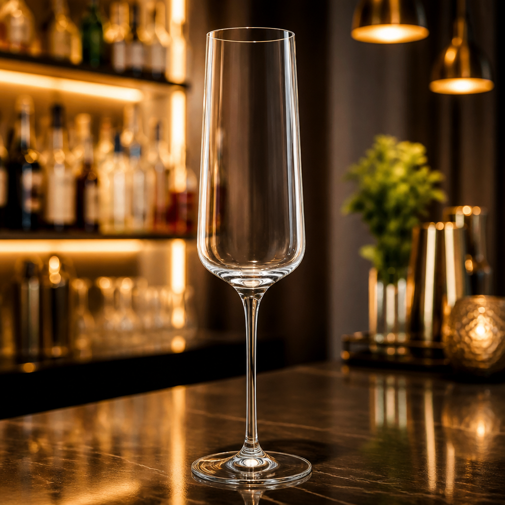 260ml Commercial Angular Champagne Flute Glasses - 6 Pack