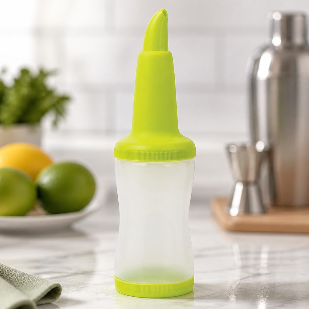 1.08Ltr Commercial Juice Pourer with Green Lid for Bars