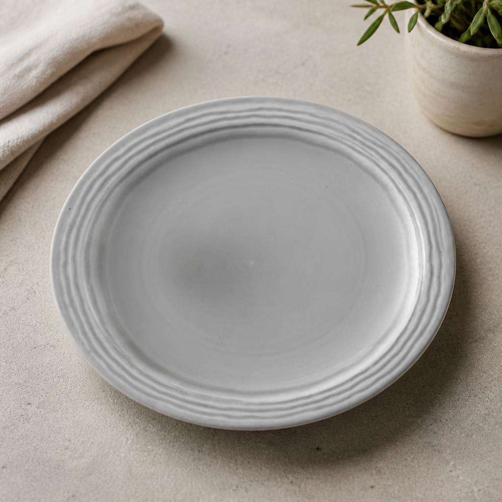 Commercial Grey Plates 203mm 12 Pack Rustic Design