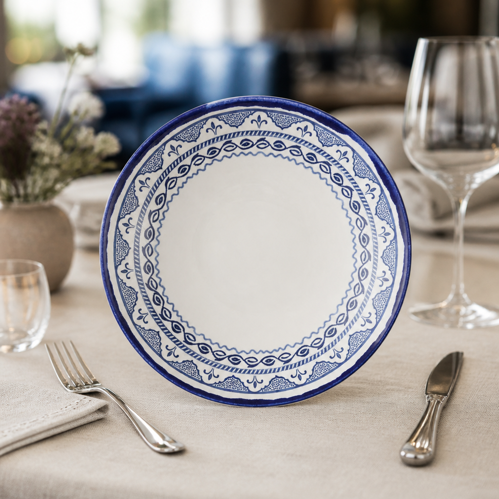 Commercial Moresque Coupe Bowls 248mm for Mediterranean dishes