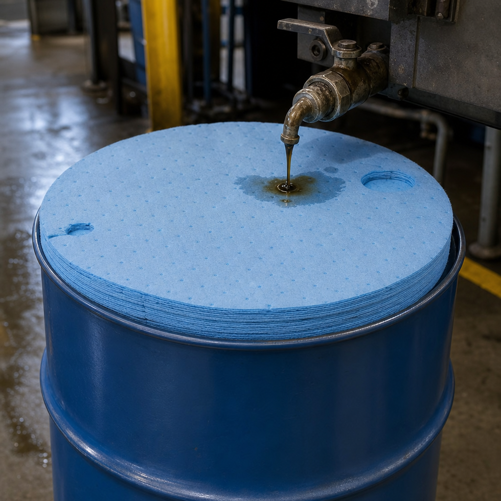 Barrel Top Oil Spill Absorbent Cover