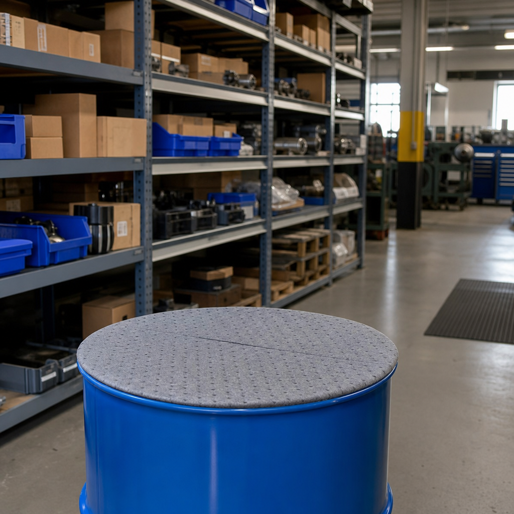 Barrel Top Oil Spill Absorbent Cover