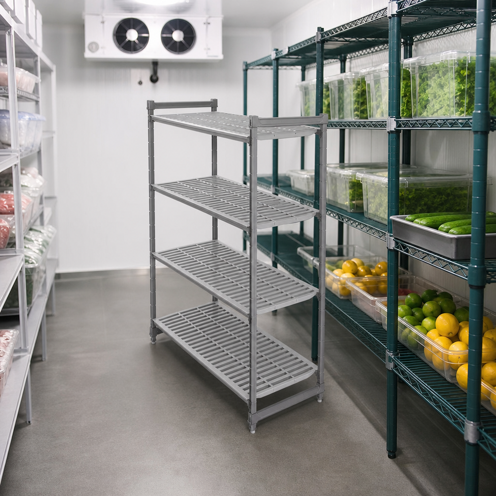 Basics Plus Ventilated Catering Shelving Bays with 4 Shelves 1830h