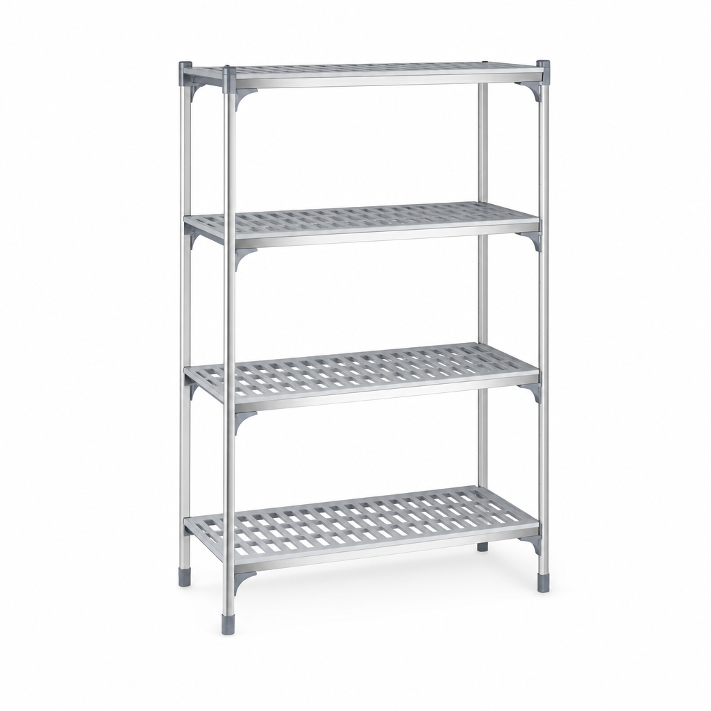 Basics Plus Ventilated Catering Shelving Bays with 4 Shelves 1830h