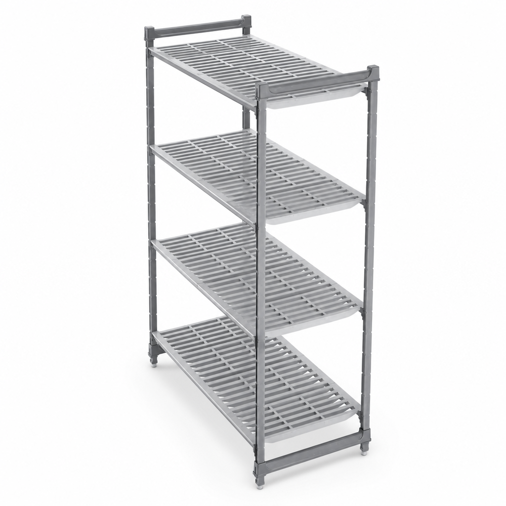 Basics Plus Ventilated Catering Shelving Bays with 4 Shelves 1830h