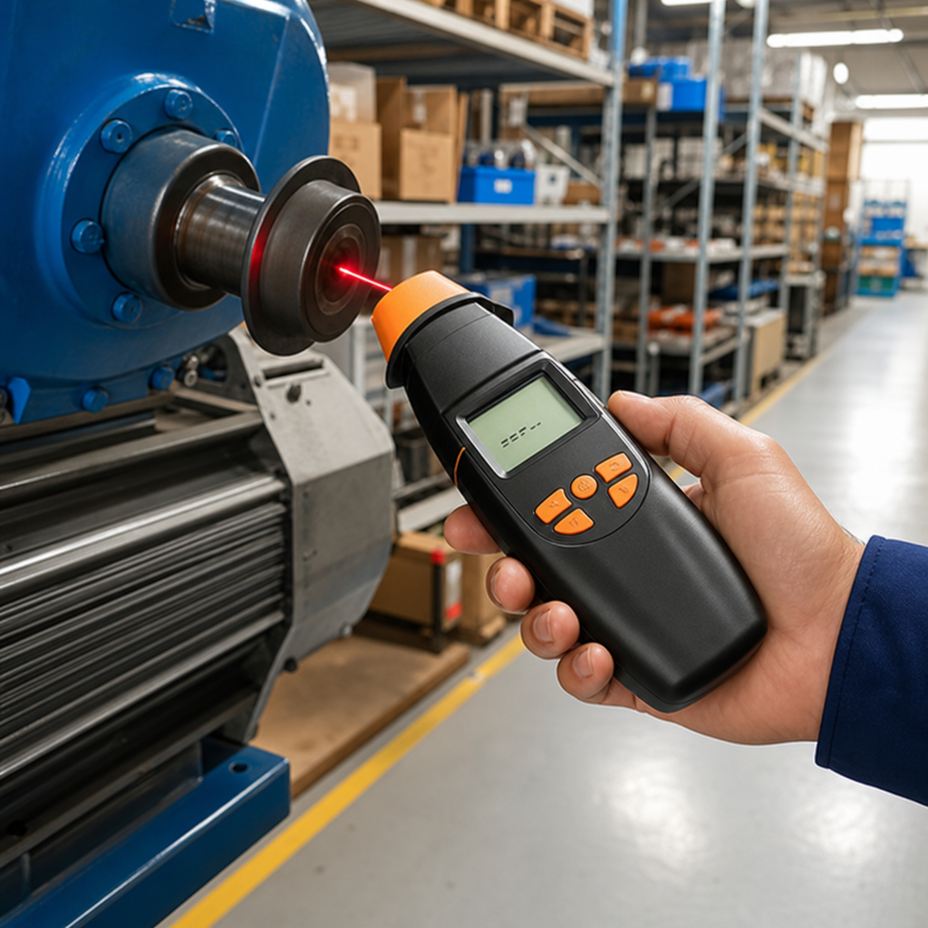 Battery Operated Digital Tachometer with Non-Contact Speed Reading