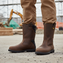 Premium Heavy Duty Safety Boot with Pull Up Loops, PU Collar, and HRO Rubber Outsole - Sizes 6 to 13