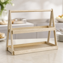 Commercial Two-Tier Wooden Serving Tray 445mm Height
