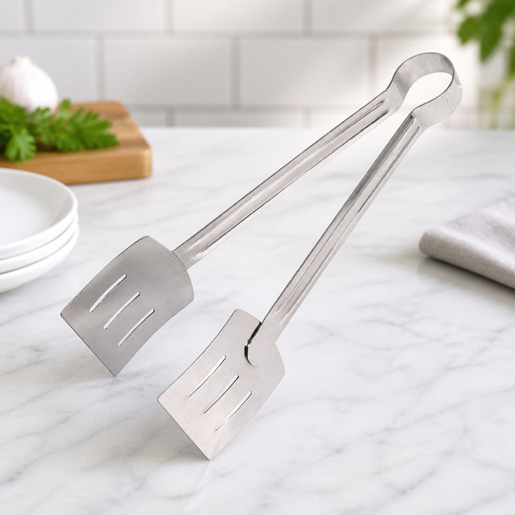 Commercial 9" Serving Tongs Stainless Steel Ergonomic Design