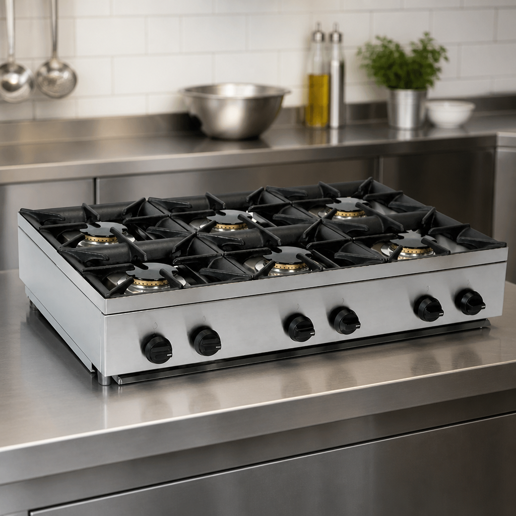 Commercial 6 Burner LPG Hob Stainless Steel 26.1kW 900mm
