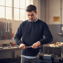 Premium Heavy Duty Navy Sweatshirt with Cotton-Polyester Blend for Comfort and Durability