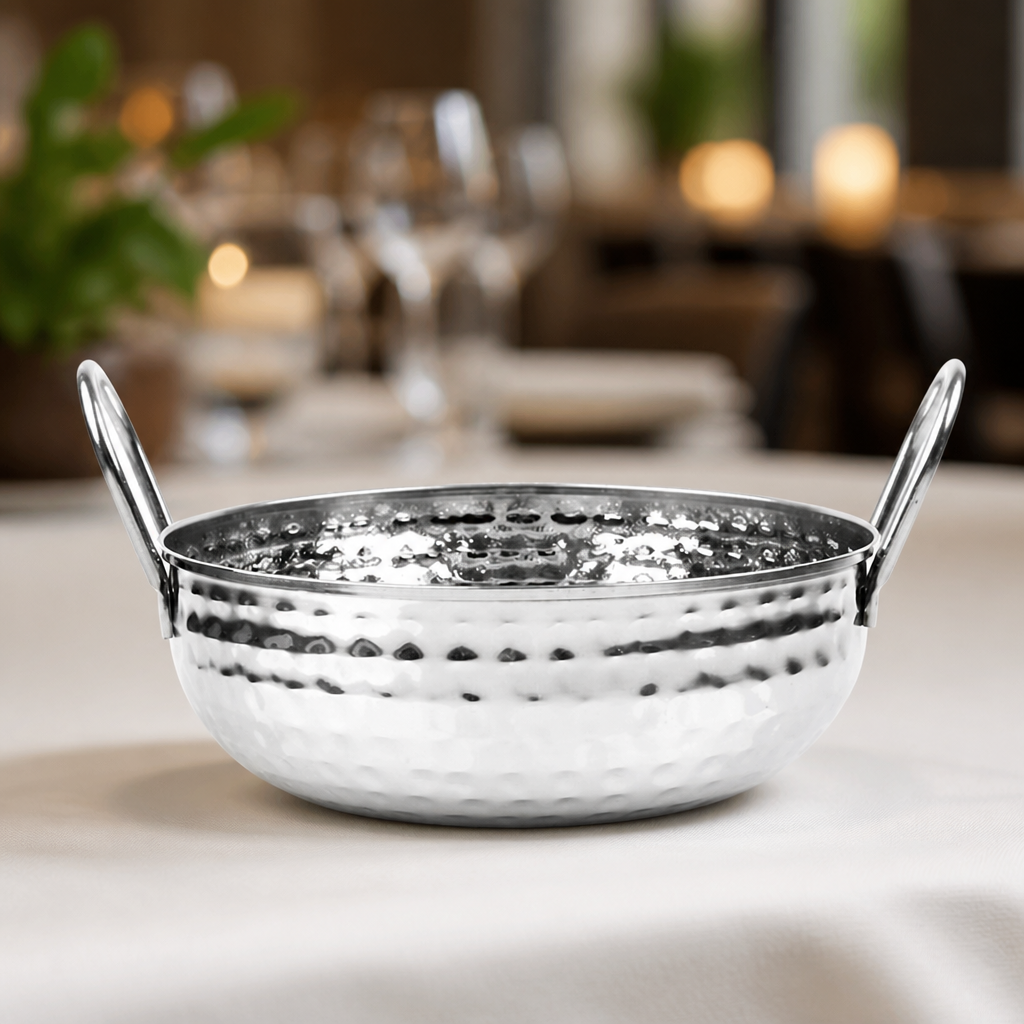 Presentation Hammered Kadai Dish Stainless Steel 170mm