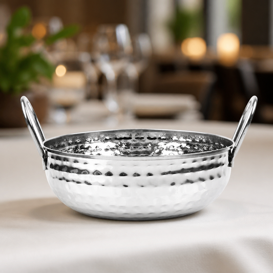 Commercial Stainless Steel Balti Dish 170mm with Handles