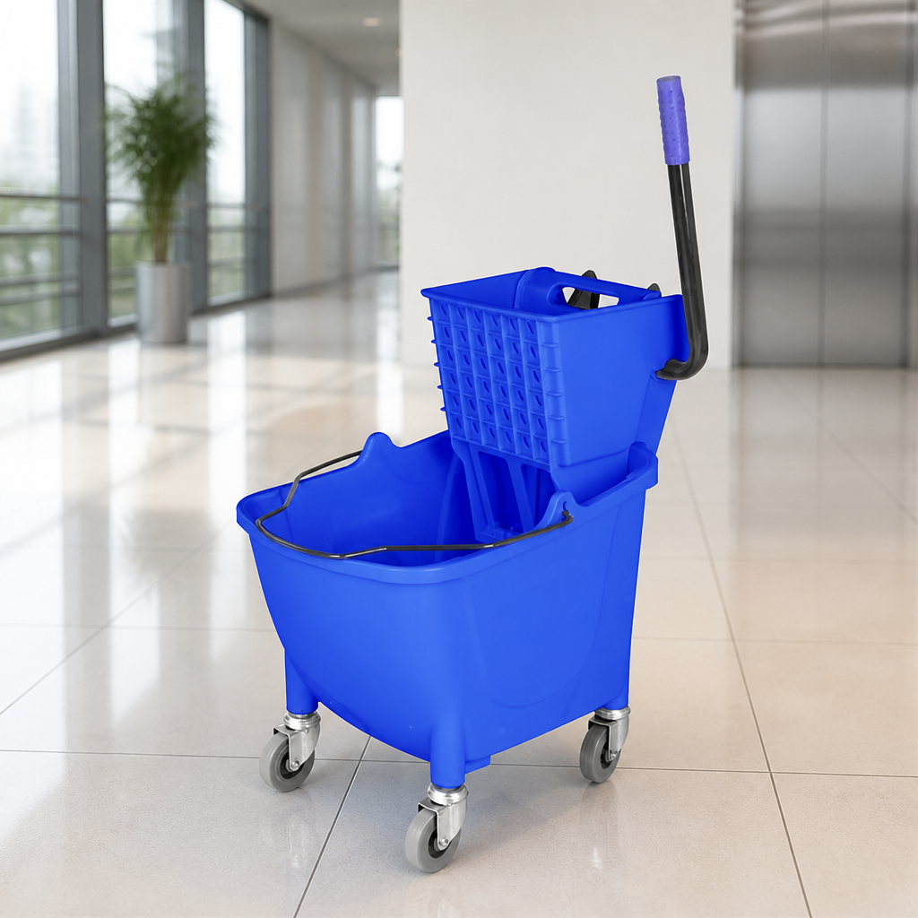 25Ltr Commercial Mop Bucket with Foot Pedal Release Blue