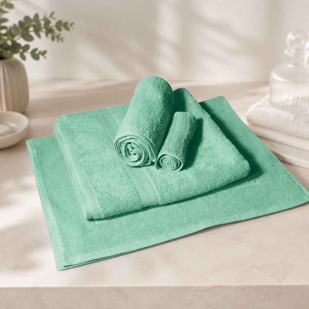 Commercial Spa Towel Set Mint - Bath, Hand, Face, Mat