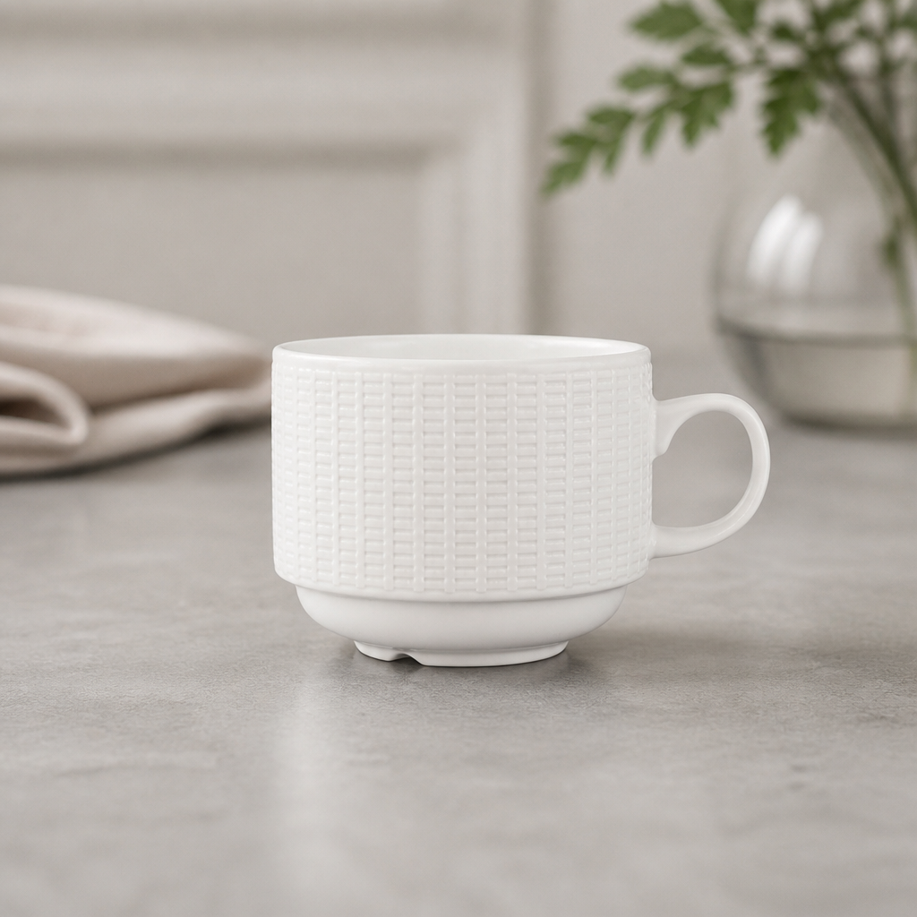 Commercial Stacking Cups 212.5ml Ceramic 36 Pack