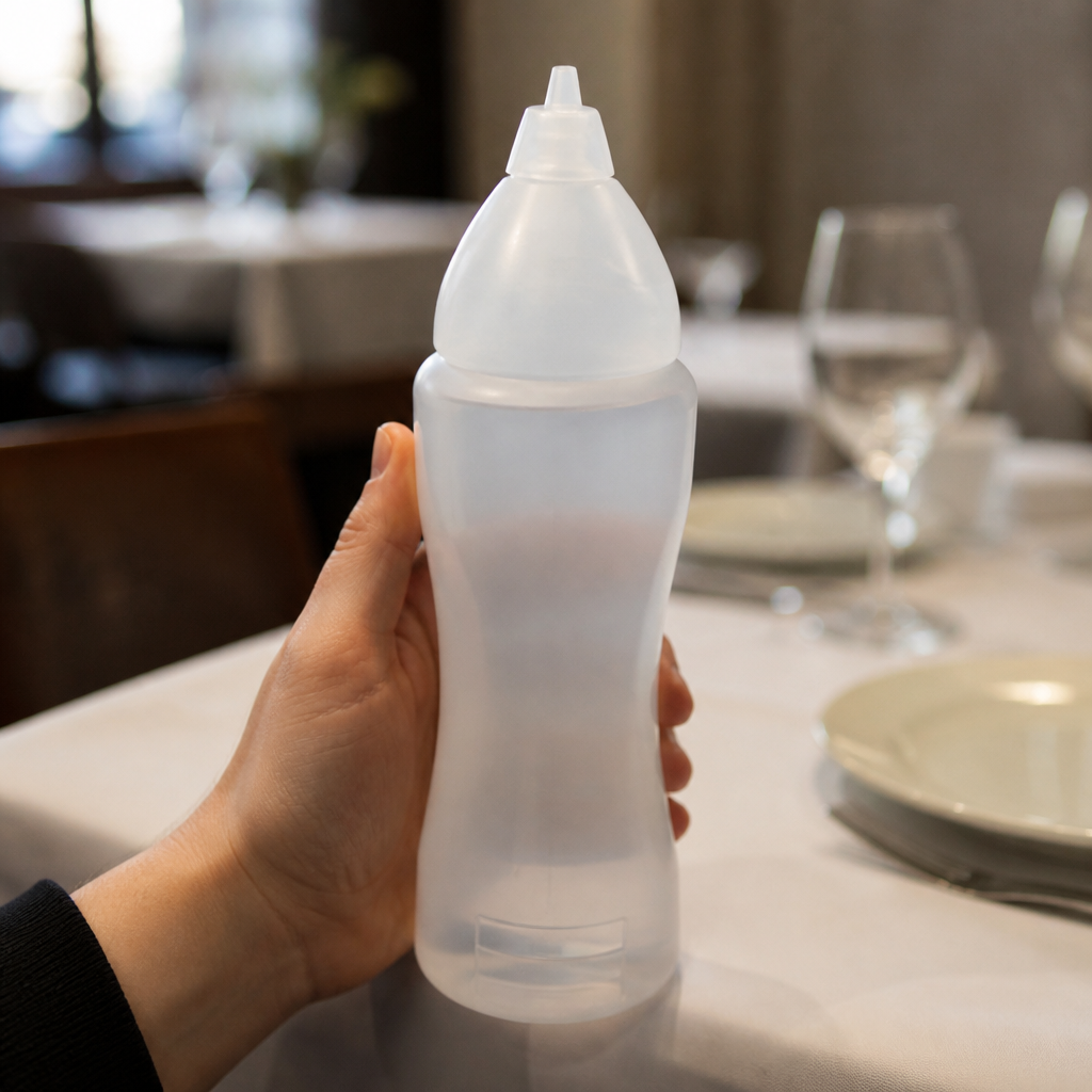 500ml clear non-drip squeeze sauce bottle