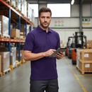 Premium Mediumweight Polo Shirt - 220 GSM, 50% Polyester 50% Cotton, Washable with Knitted Collar and Hemmed Sleeves