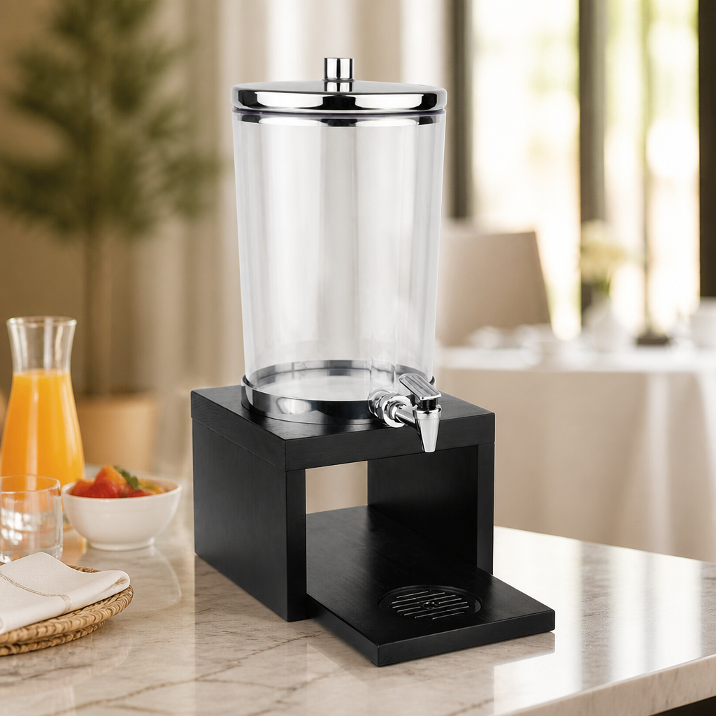 6L Commercial Juice Dispenser with Elegant Wood Base