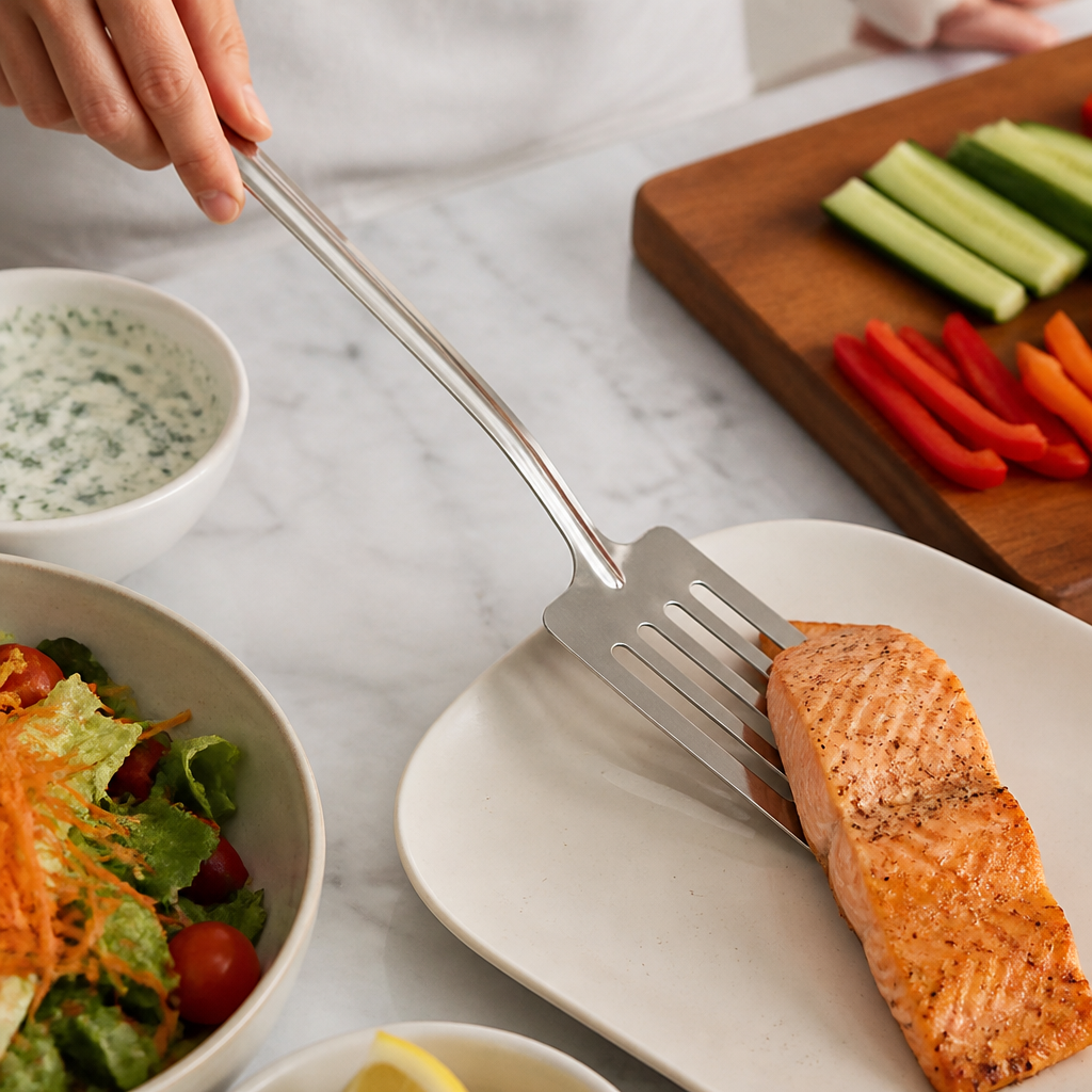 Commercial Slotted Spatula 32cm Stainless Steel Kitchen Tool