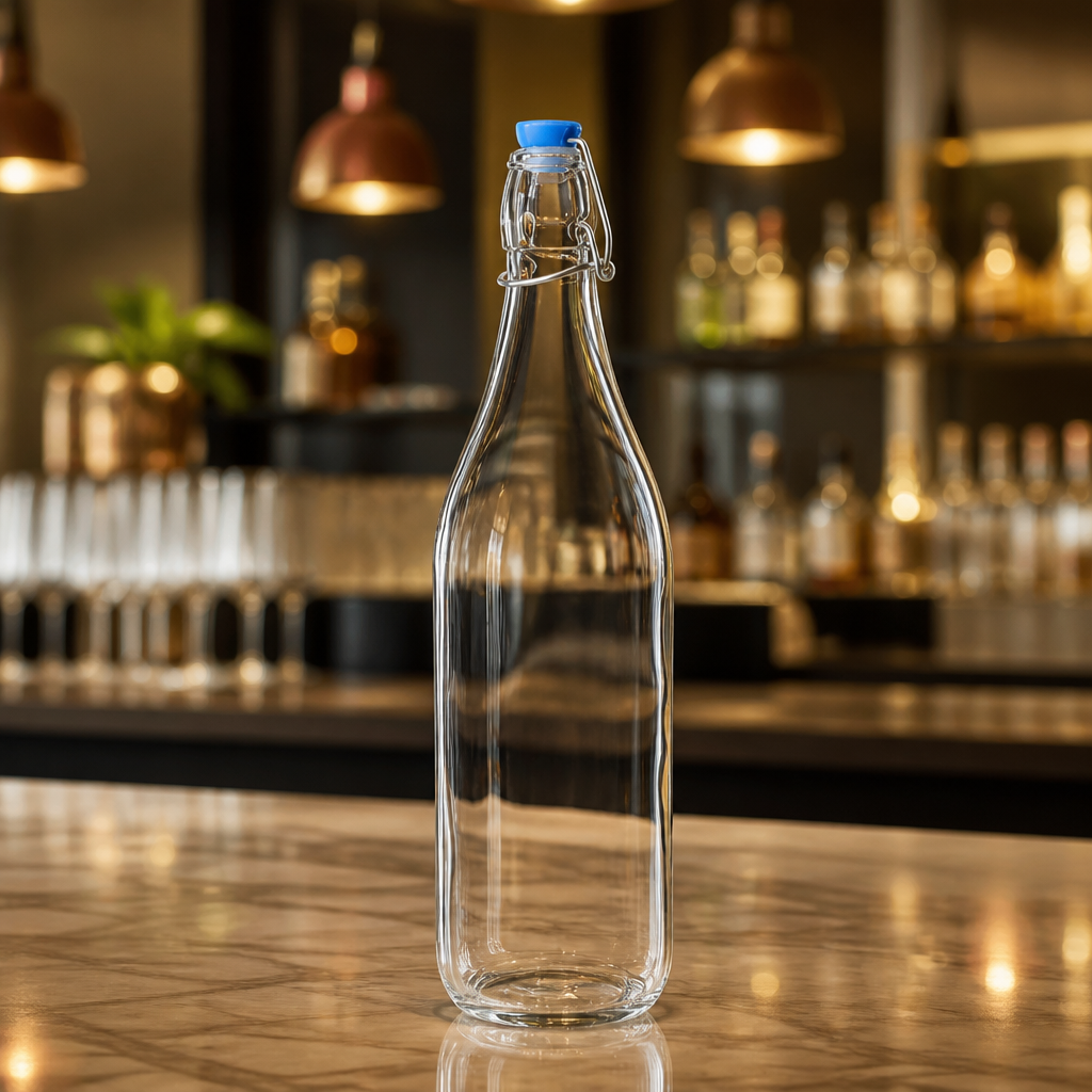 Commercial Glass Water Bottles 1Ltr Pack of 6