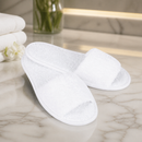 Disposable Hotel Slippers Universal Sizing Cotton Towelling White
